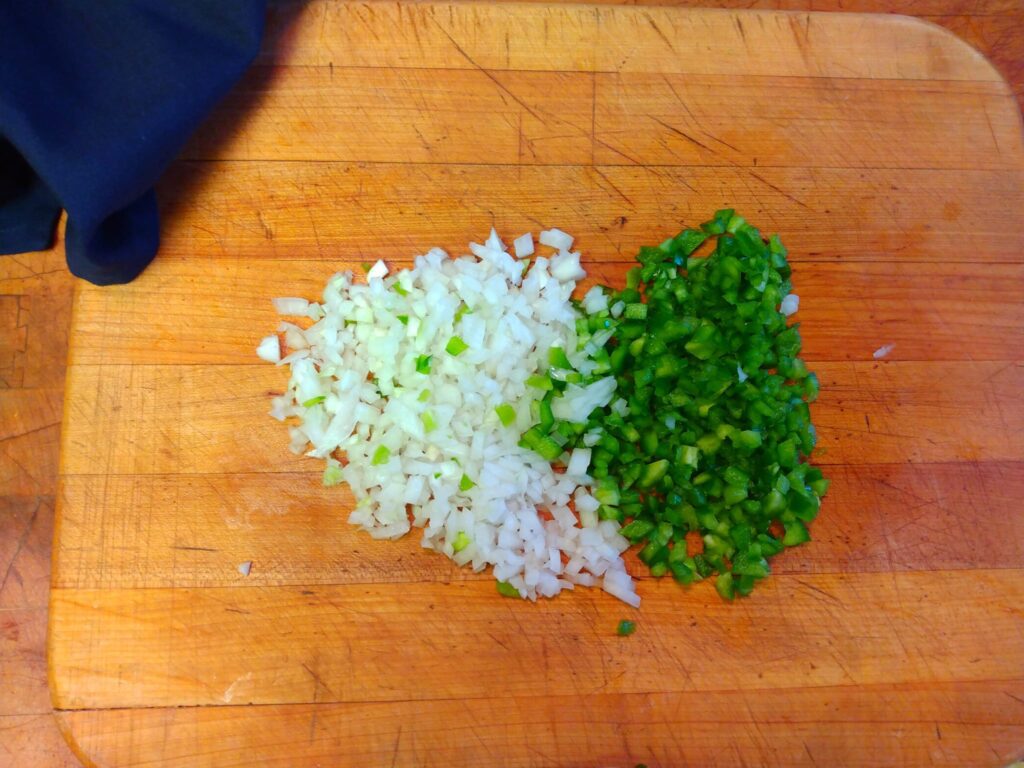 diced onion and pepper