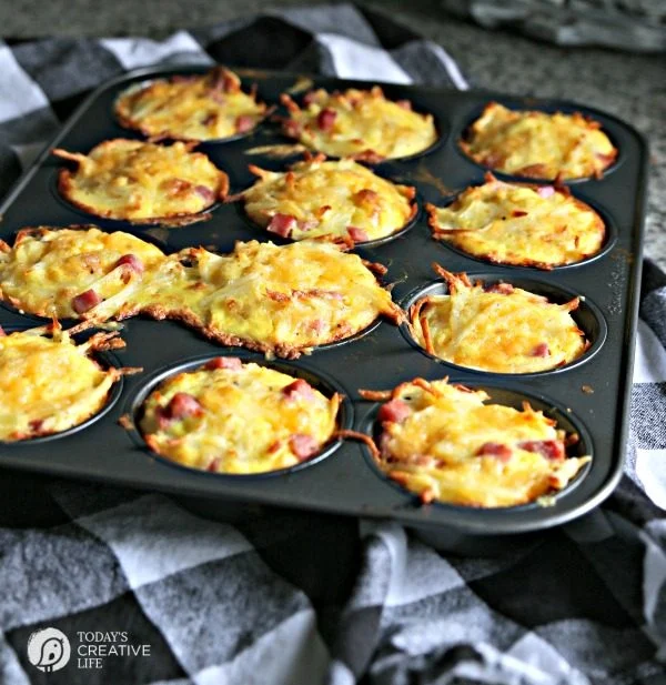 egg, cheese, hash brown muffins