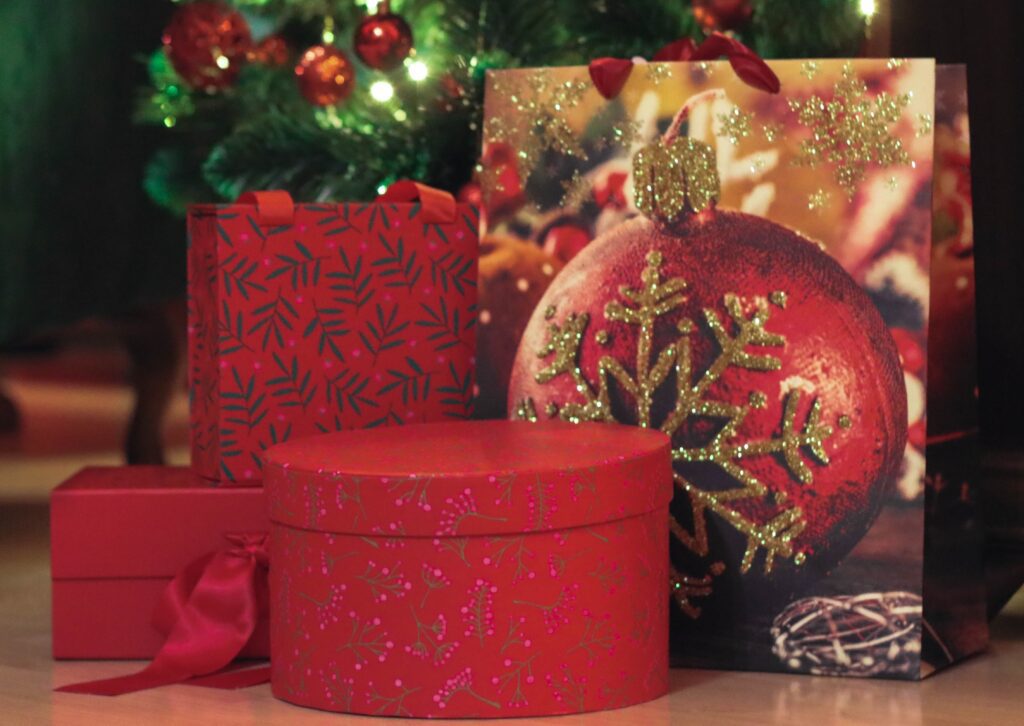 Christmas gift wrap and bags