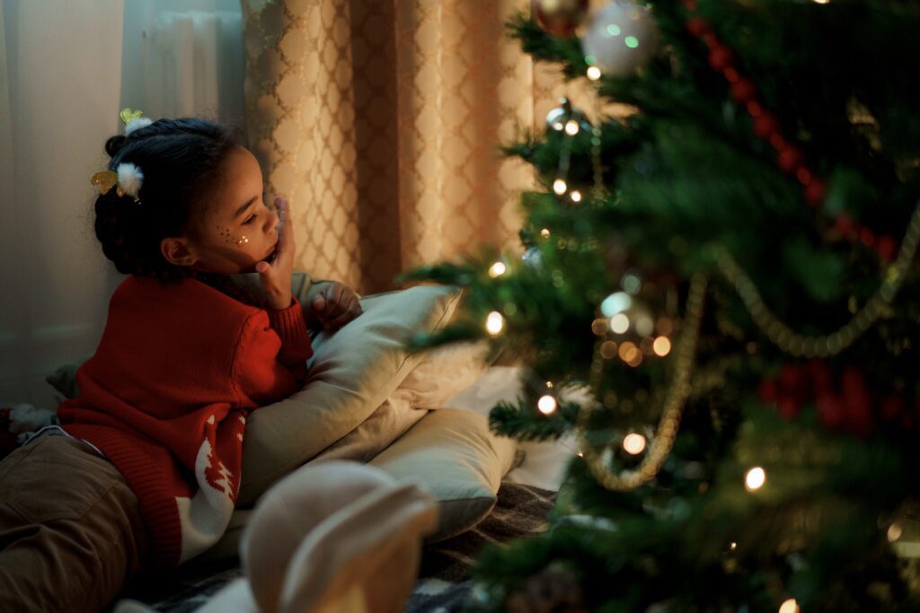 girl waiting for santa claus