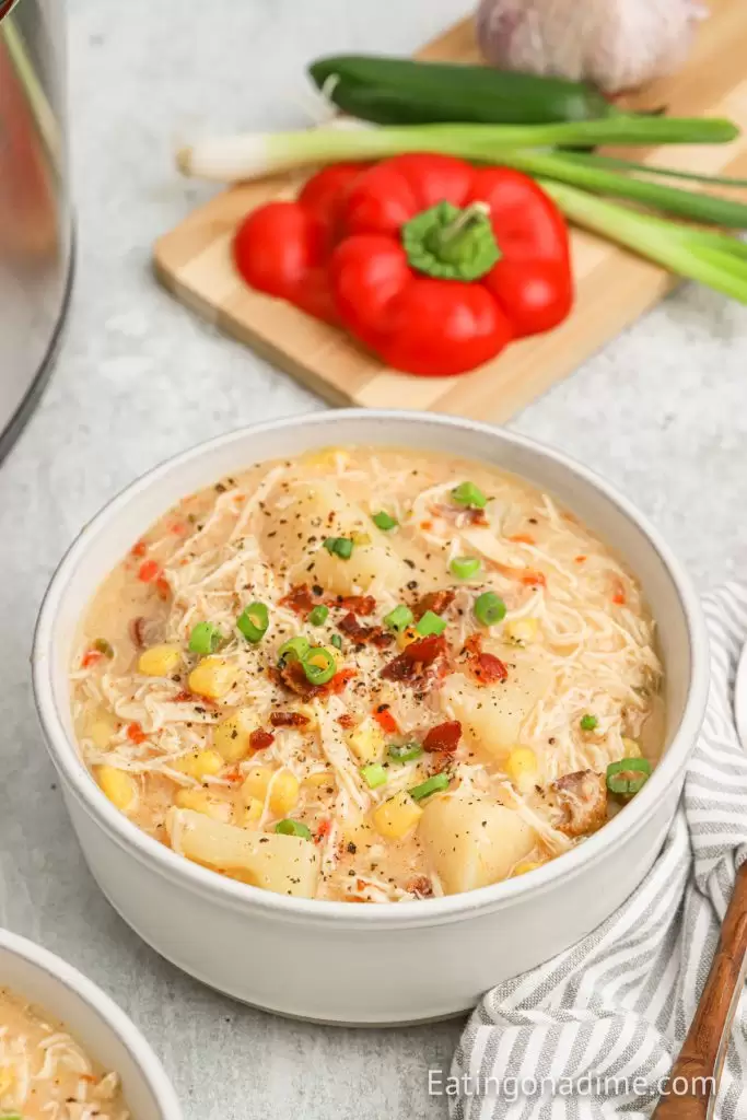 slow cooker chicken and corn chowder