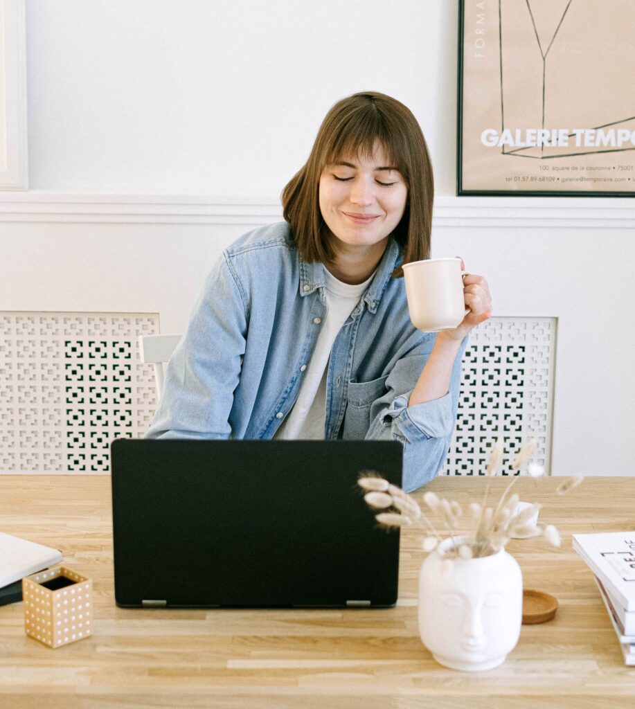 happy on computer