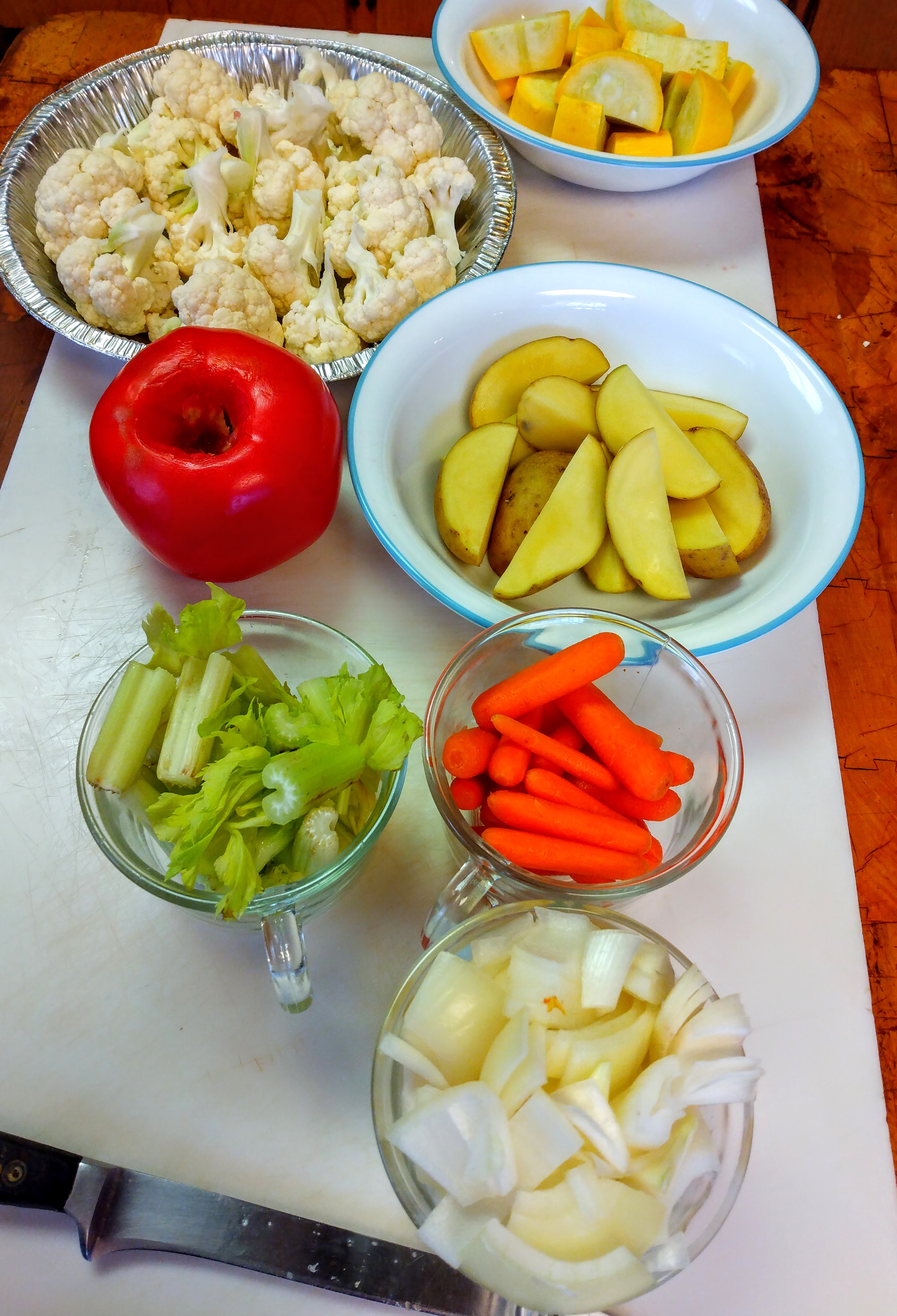 chopped vegetables