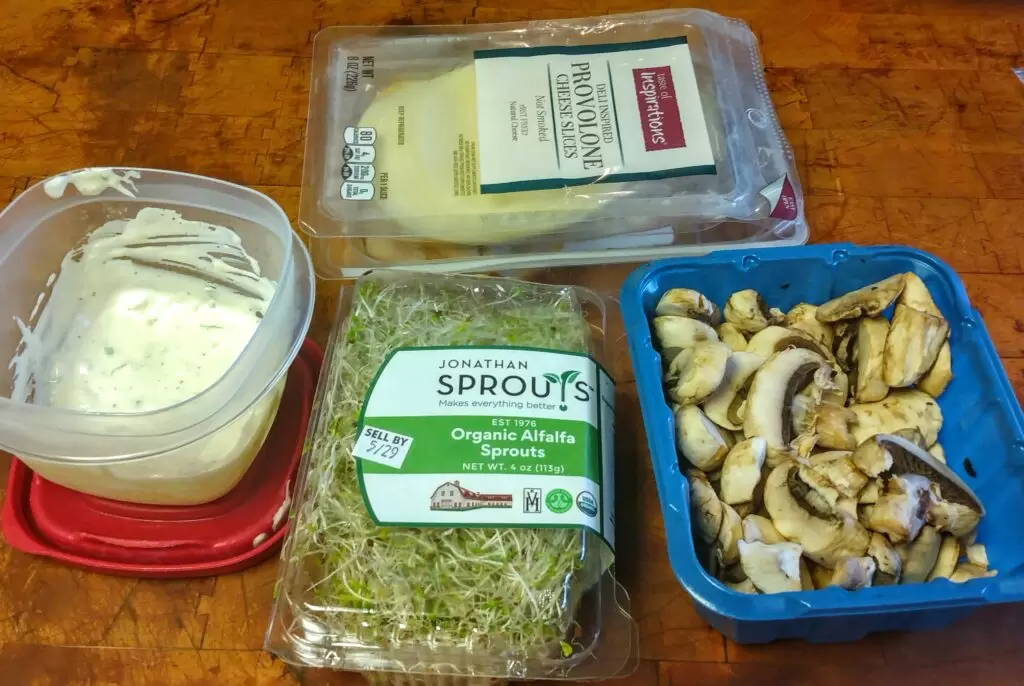 provolone, mushrooms, sprouts