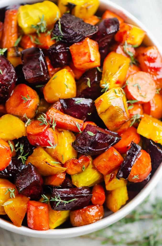 honey roasted beets and carrots