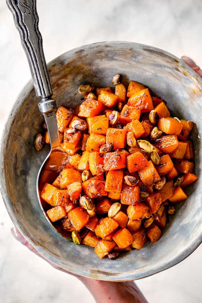 roasted butternut squash with maple and brown sugar
