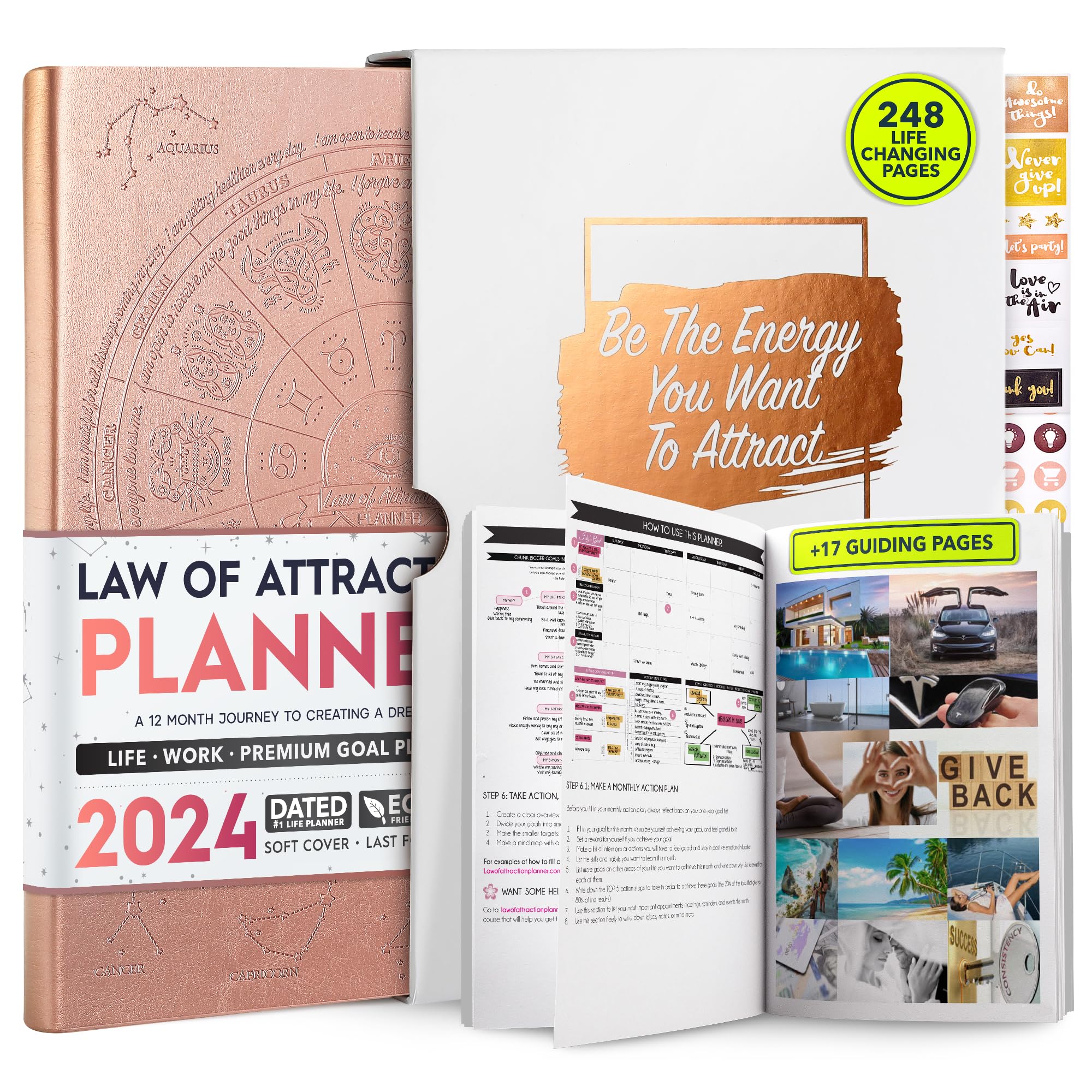 Jan - Dec 2024 Deluxe Law Of Attraction 12 Month Planner