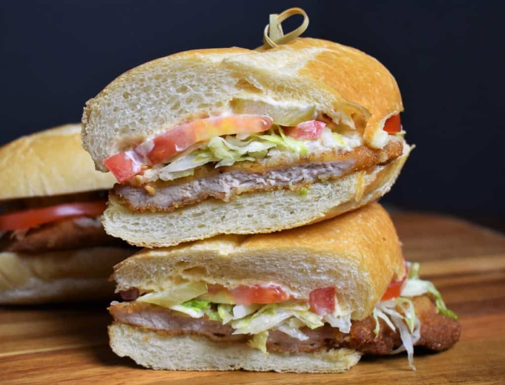 fried pork chop sandwich