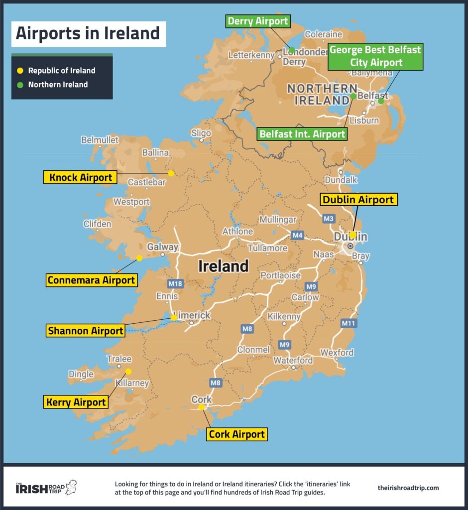 Ireland airport map