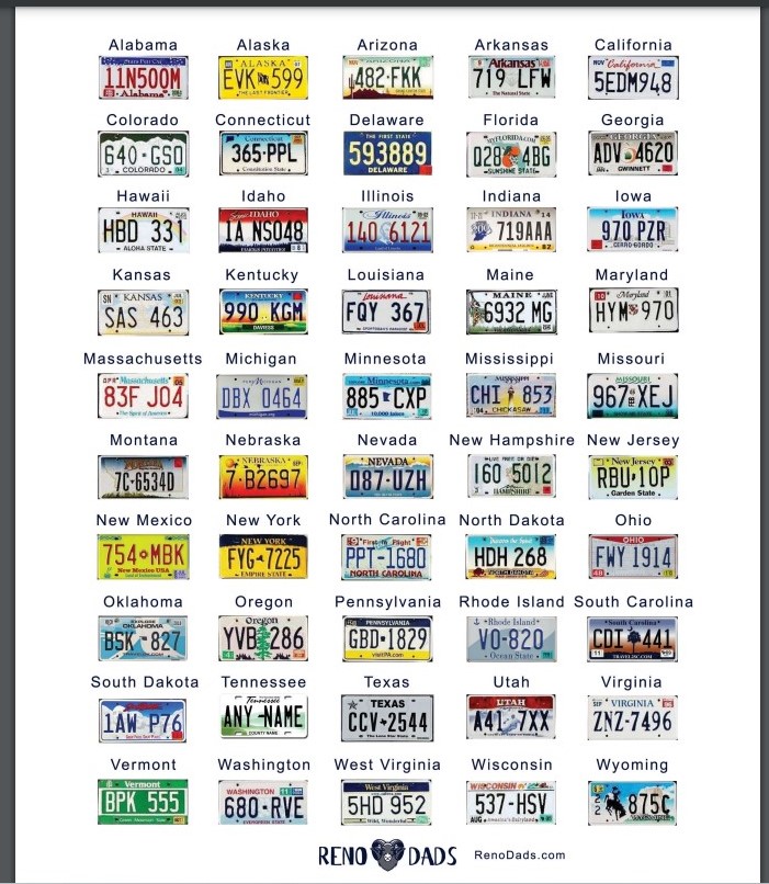 License Plate travel game