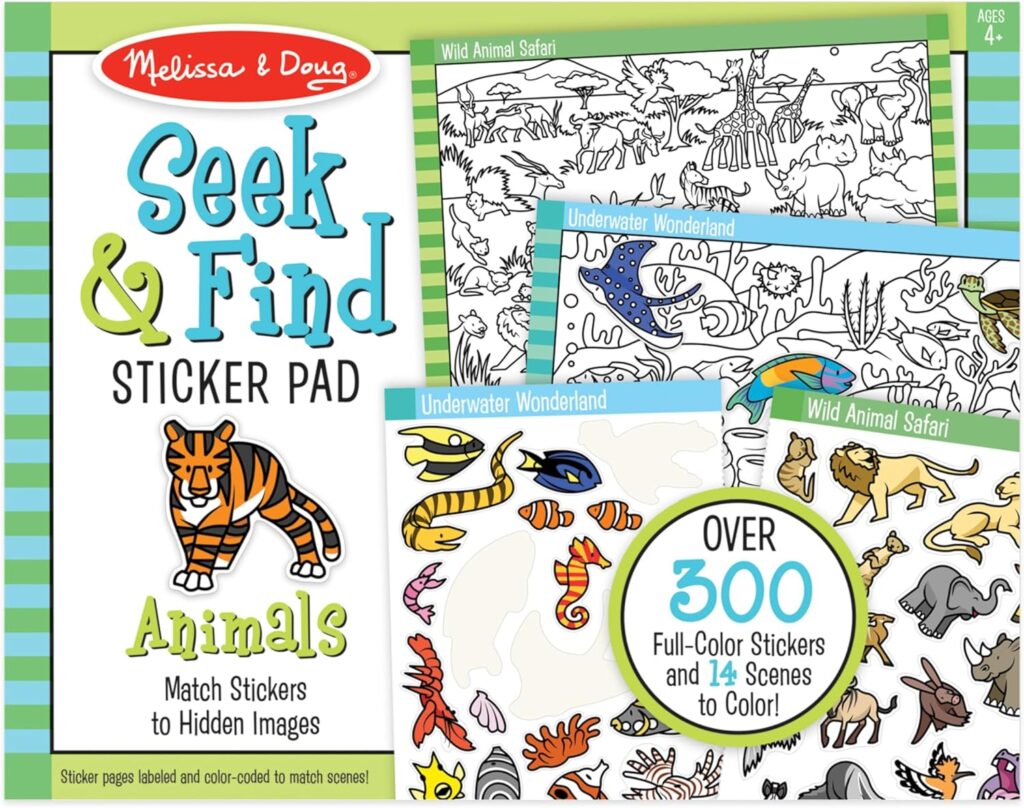 kids seek and find sticker book