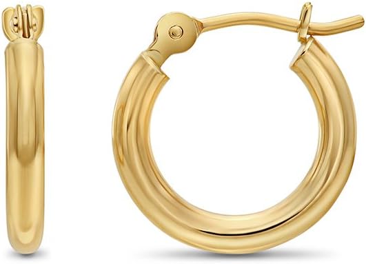 classic 14kt gold hoop earrings for women