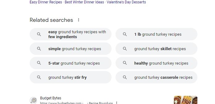 google results for keyword search