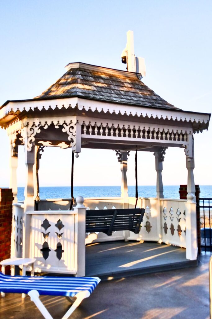 Boardwalk Plaza Hotel gazebo and swing