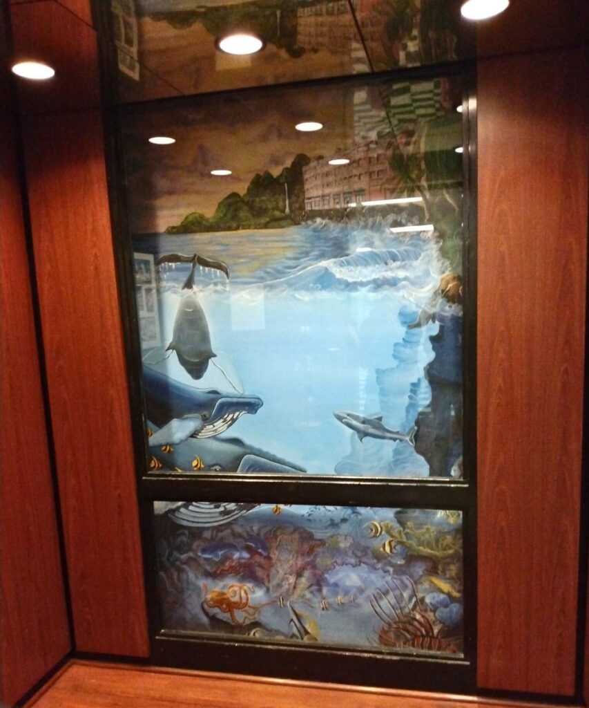 Boardwalk Plaza Hotel Elevator mural