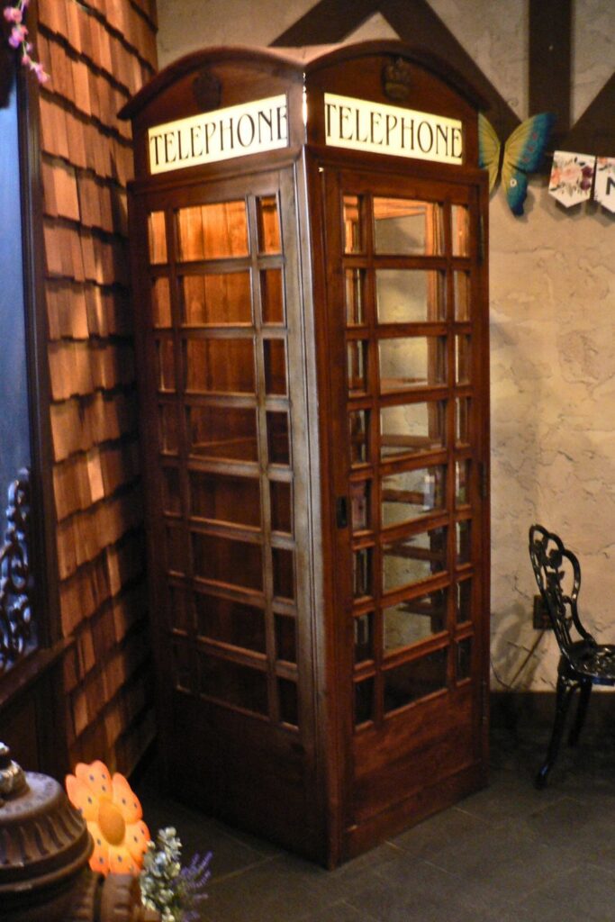 Boardwalk Plaza Hotel antique reproduction telephone booth