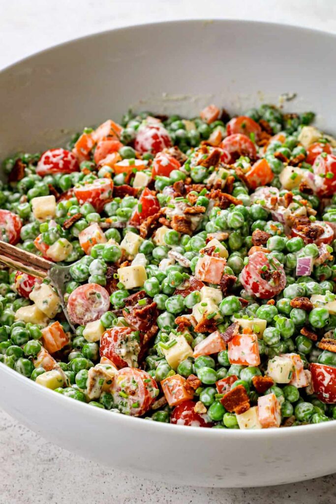 pea salad with lemon parmesan