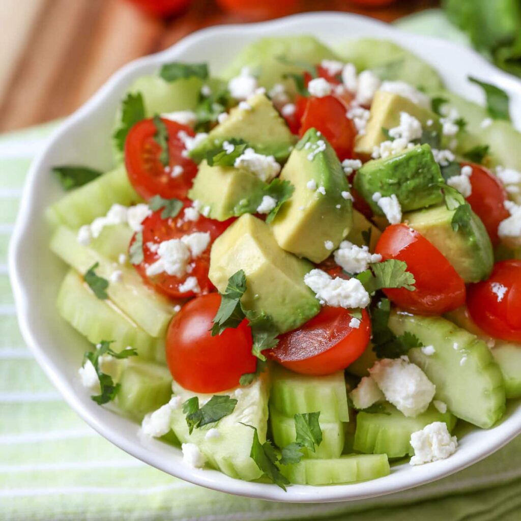 cucumber tomato avocado salad