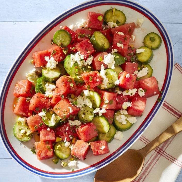 watermelon, feta, mint salad