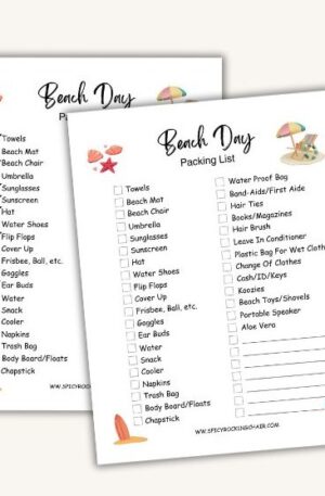 Beach Day Packing Checklist & Planner