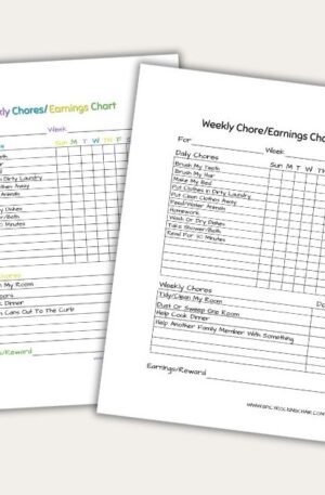 Kids Chore Checklist & Allowance Chart