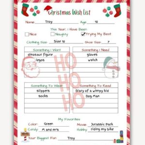 Kids Christmas Wish List & Letter To Santa Claus - Image 3