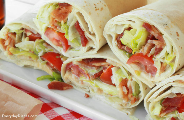 BLT wrap for kids school lunch