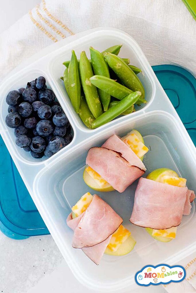 Ham & cheese apple wraps for kids school lunch