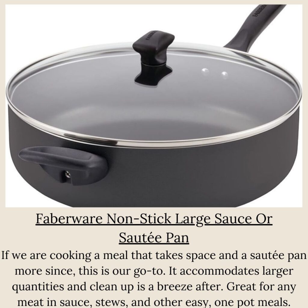 Non-stick large sauce and saute pan