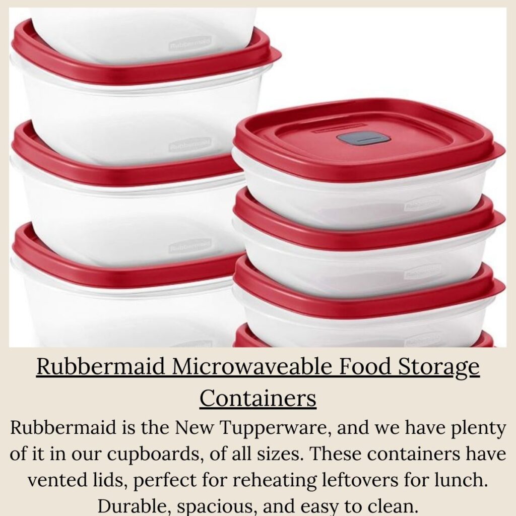 Rubbermaid food storage containers that are microwaveable