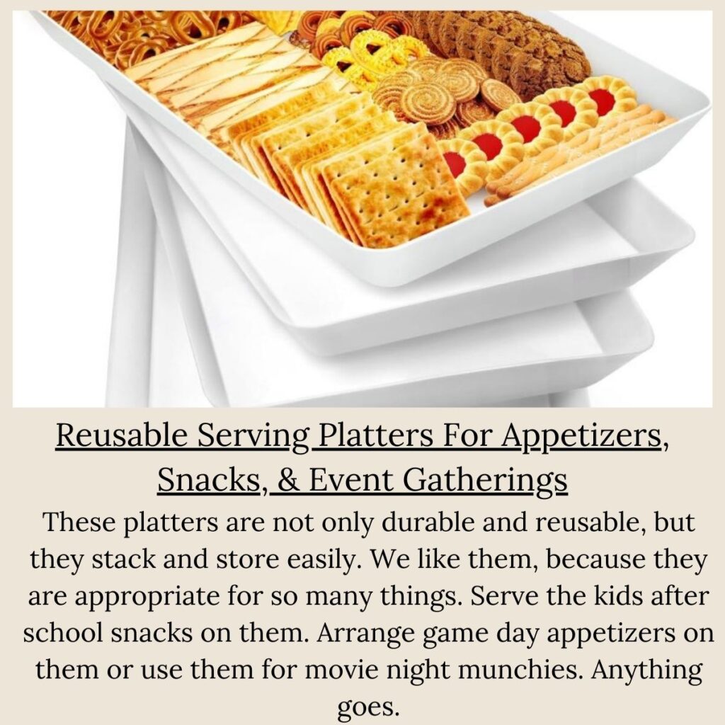 reusable serving platters for snacks, appetizers, and parties