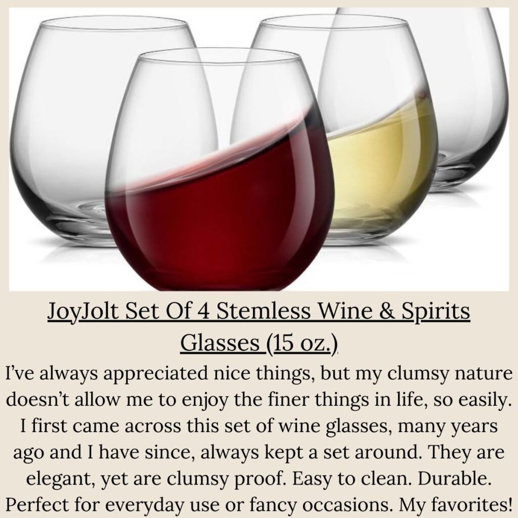 stemless wine and beverage glasses