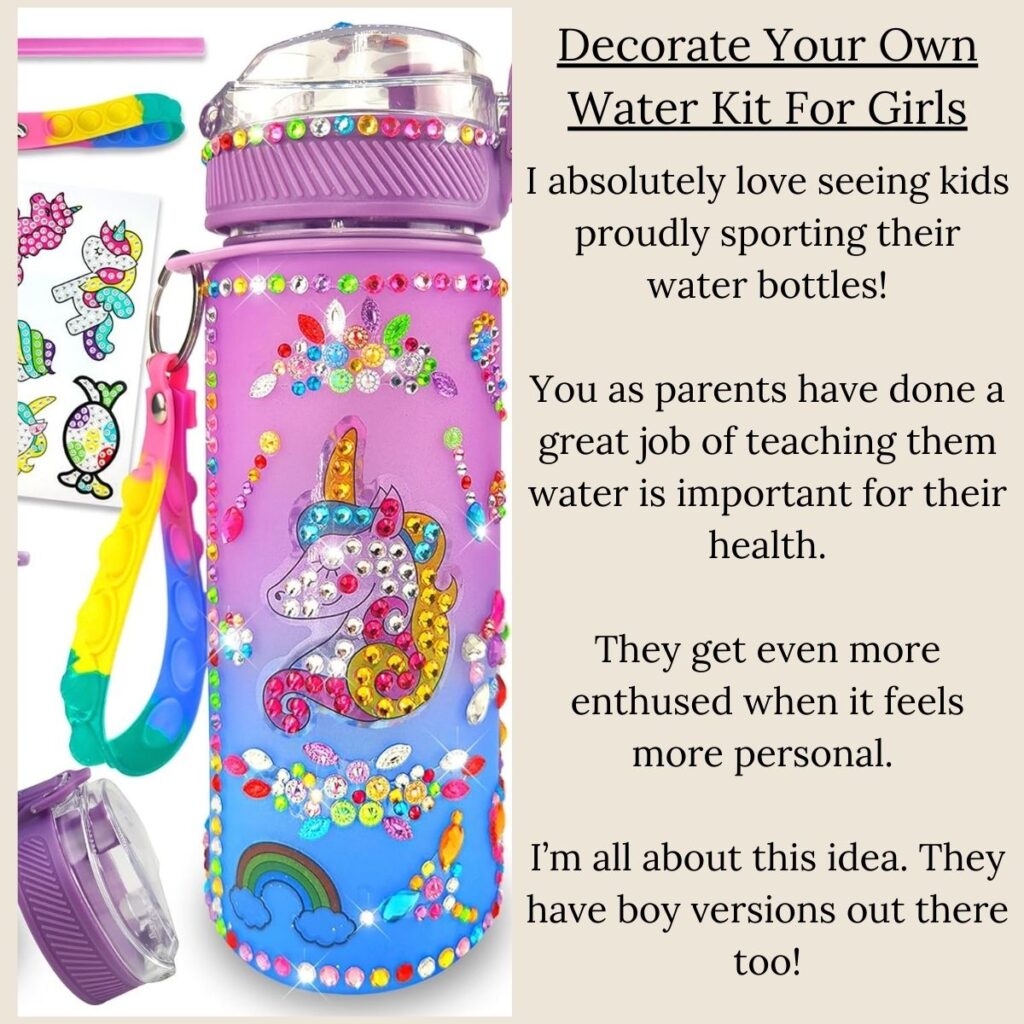 Decorate your own water bottle kit for girls