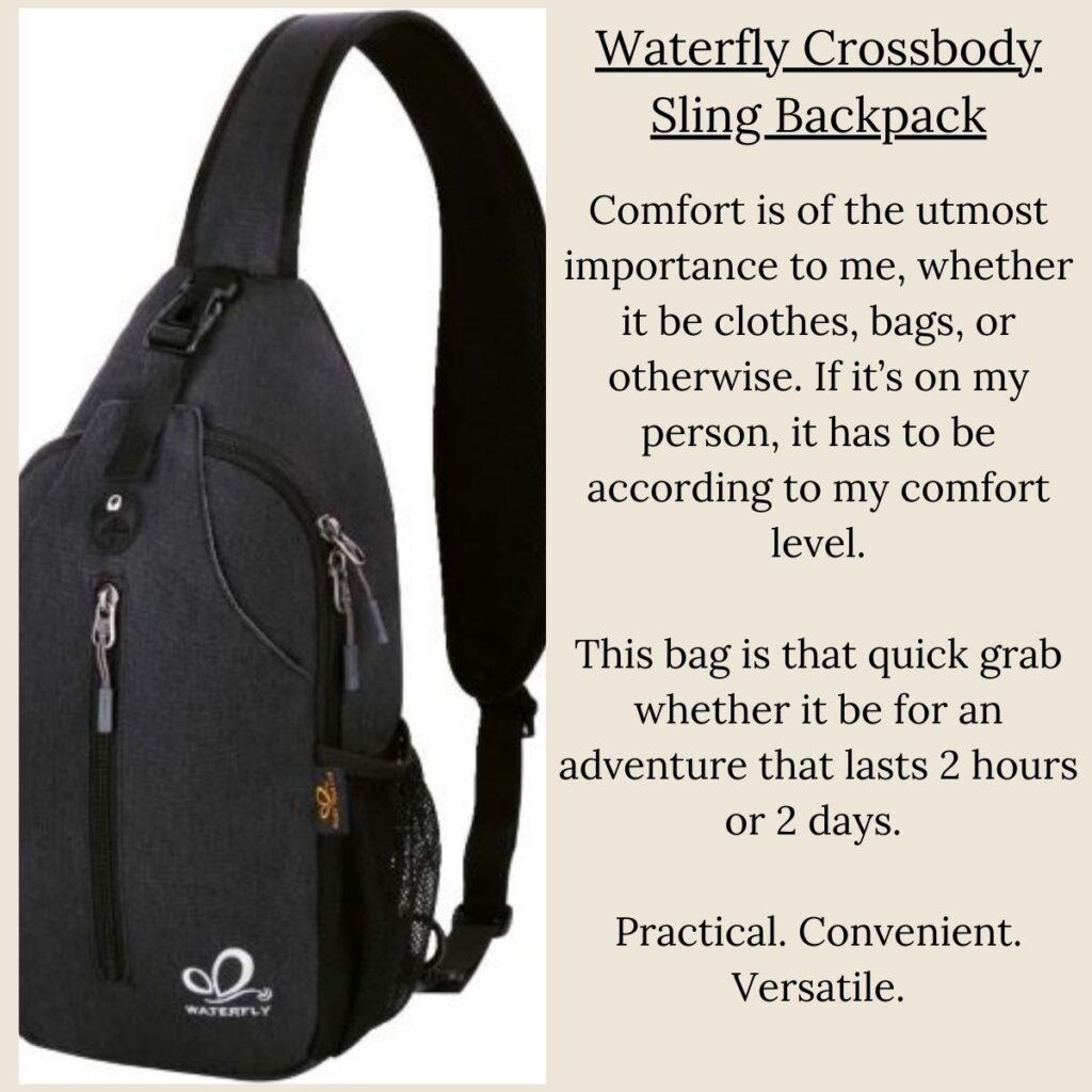 Waterfly Crossbody backpack for travel and hiking