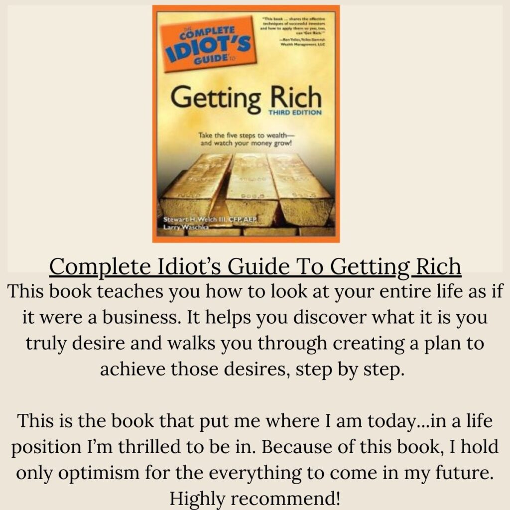 Complete Idiot's Guide To Getting Rich self help financial book