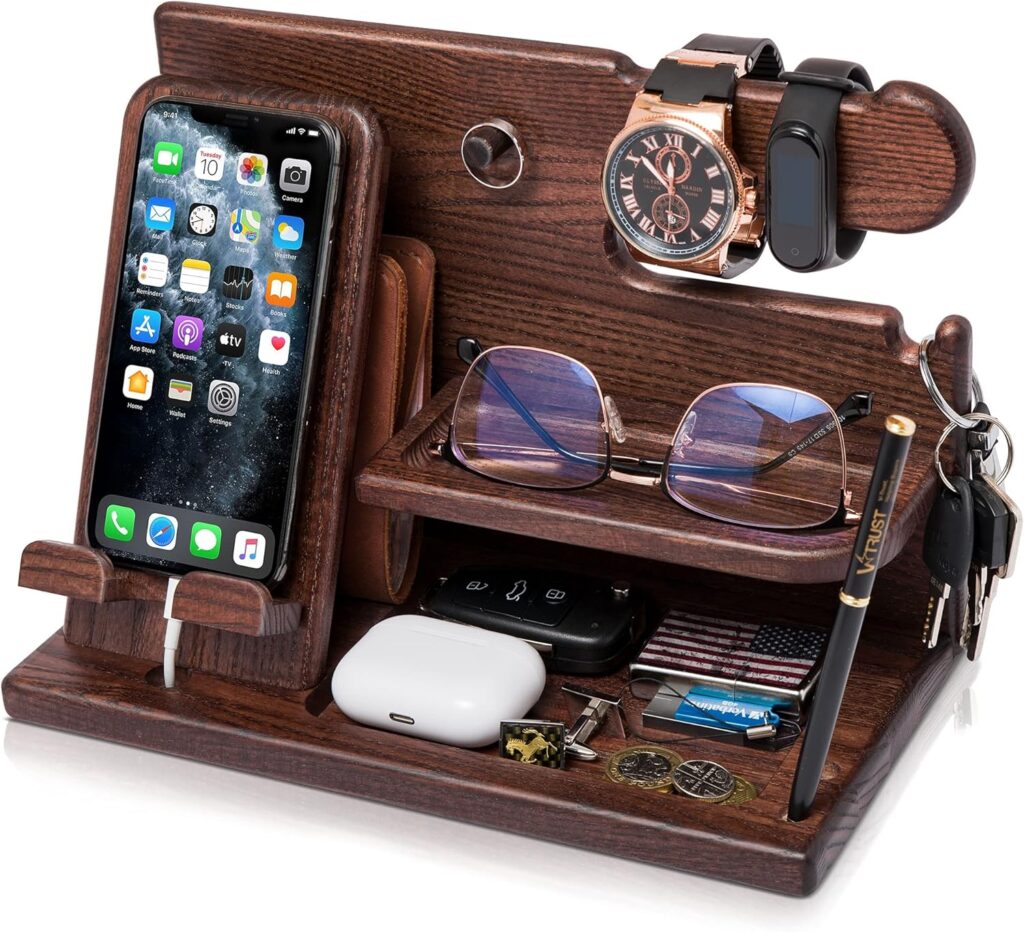 wood phone docking accessory station