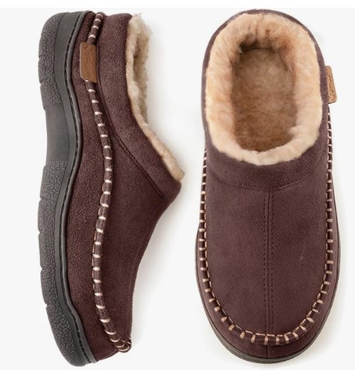 fuzzy moccasin slippers for men