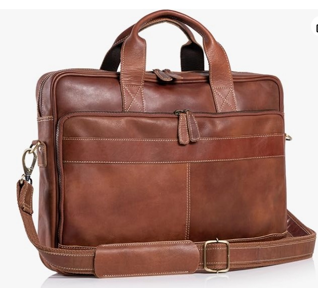 leather briefcase laptop bag