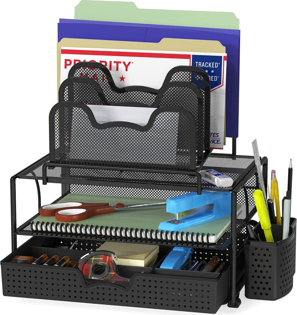 multi compartment desk organizer